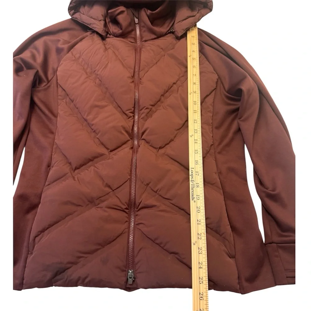 Athleta Inlet Burgundy Puffer Down Filled Jacket - Picture 6 of 13